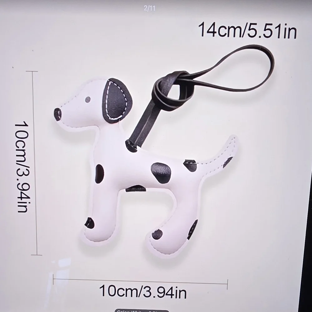 Dalmatian Bow Bag Purse Backpack Charm Keychain